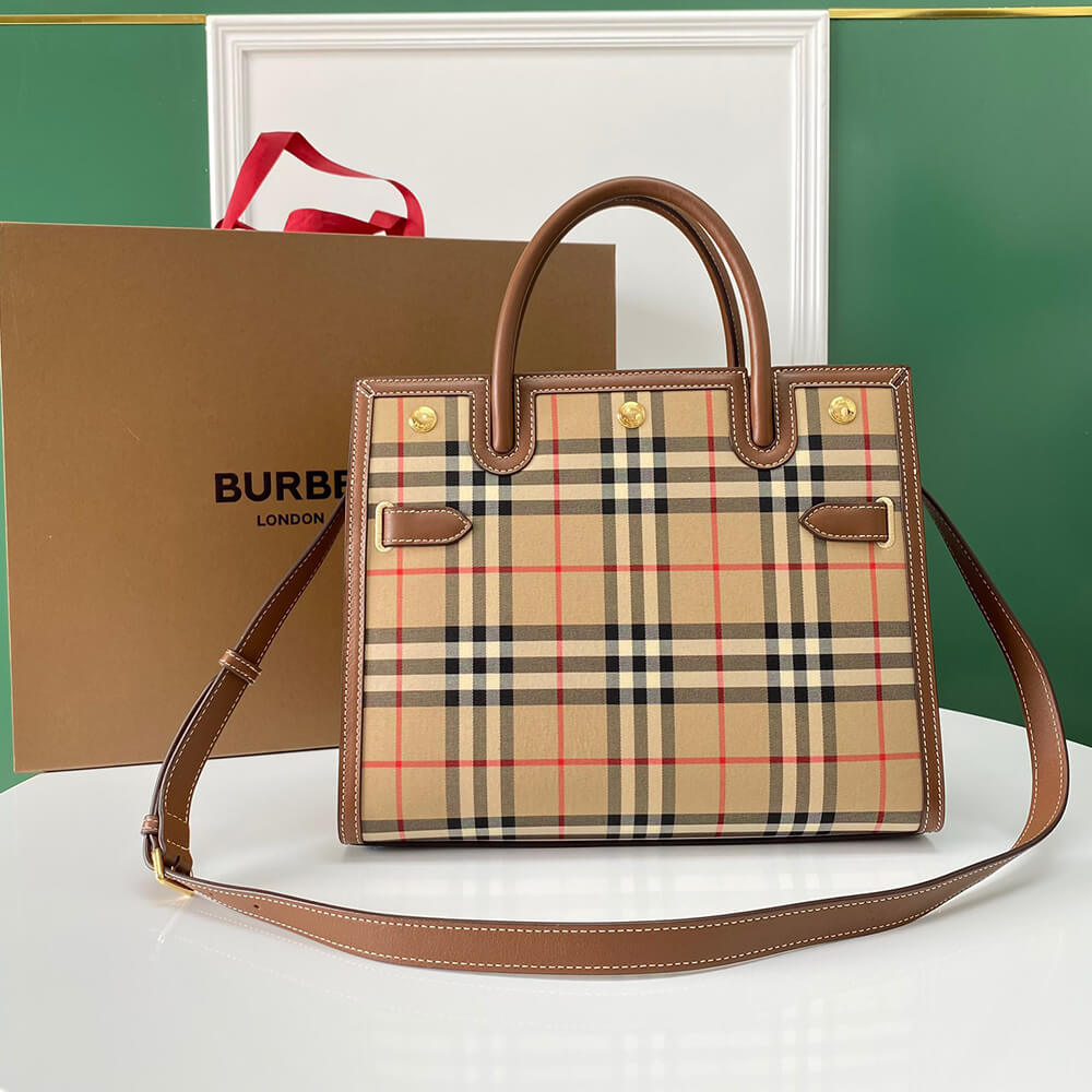 Small Vintage Check Two Handle Title Bag